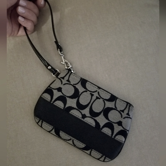 Coach Black and Grey Wristlet - Picture 3 of 7